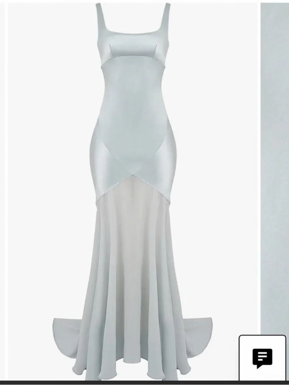 Elegant Pale Mint Satin Mermaid Evening Dress - Picture 2 of 5